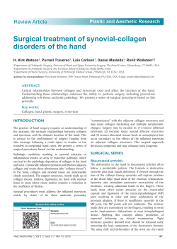 Surgical treatment of synovial-collagen disorders of the hand