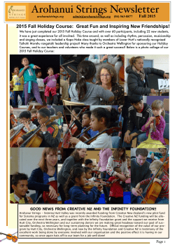 Arohanui Strings Newsletter