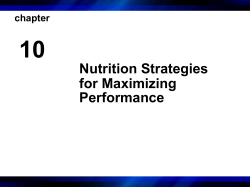 Nutrition Strategies for Maximizing Performance