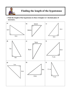 7 Finding the length of the Hypotenuse