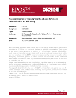 Knee joint anterior malalignment and patellofemoral osteoarthritis