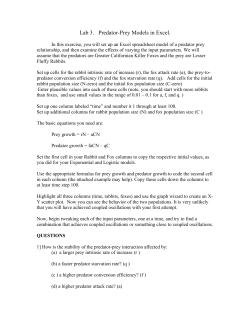 Lab 3. Predator-Prey Models in Excel.