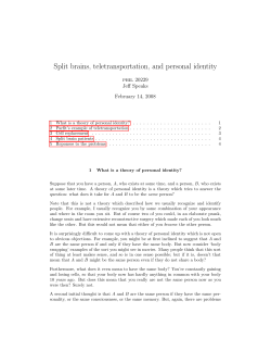 Split brains, teletransportation, and personal identity