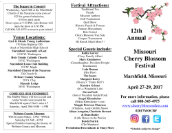 2017 Cherry Blossom Schedule - Missouri Cherry Blossom Festival