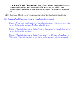 1.3 NUMBER AND OPERATIONS. The student applies