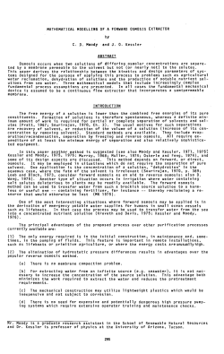 MATHEMATICAL MODELLING OF A FORWARD OSMOSIS