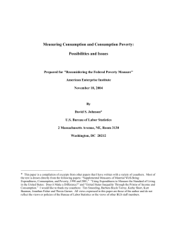 Measuring Consumption and Consumption Poverty: Possibilities