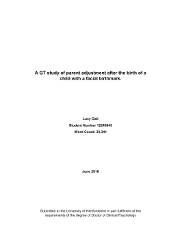 A GT study of parent adjustment after the birth of a child with a facial