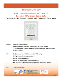 Science Literacy - Northern Arizona University