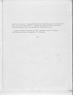 MIG-2ls on Juty 8. Captain Ritchie was victorious again on August