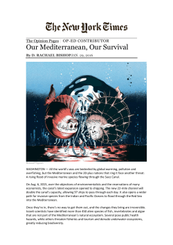 Our Mediterranean, Our Survival