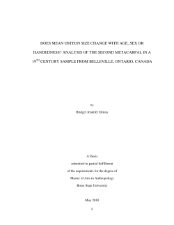 Does Mean Osteon Size Change with Age, Sex or