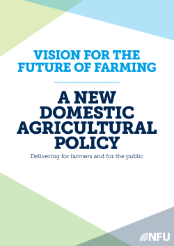 a new domestic agricultural policy