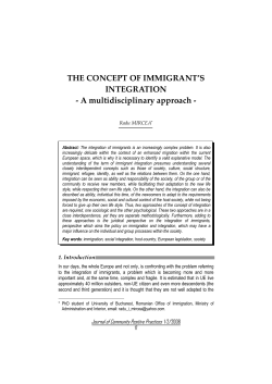 THE CONCEPT OF IMMIGRANT`S INTEGRATION