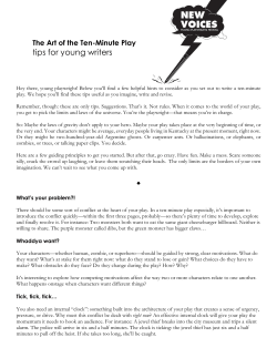 The Art of the Ten-Minute Play