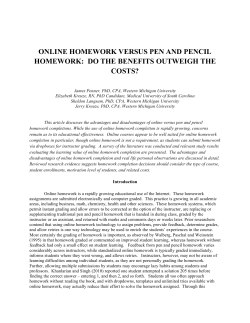 Online Homework Versus Pen and Pencil Homework: Do the