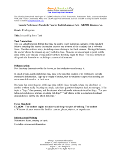Grade: Kindergarten Title: Messed Up Story Task Task Annotation