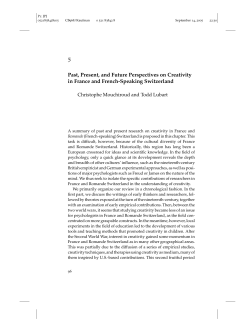 Past, Present, and Future Perspectives on Creativity in France and