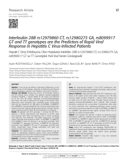 Interleukin 28B rs12979860 CT, rs12980275 GA, rs8099917 GT and