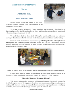 Montessori Pathways` News - Montessori Pathways School