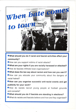 OWhat should you do if racist and fascist activities affect your