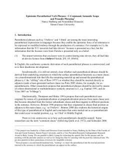 Epistemic Parenthetical Verb Phrases: C