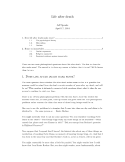 Life after death - University of Notre Dame