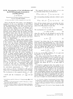 E.P.R. determination of the hybridisation and the H-N