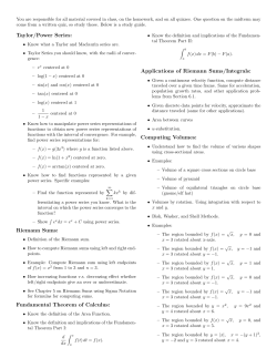 Taylor/Power Series: Riemann Sums: Fundamental Theorem of