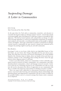 Suspending Damage: A Letter to Communities