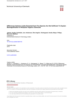 Differences between Lipids Extracted from Five Species