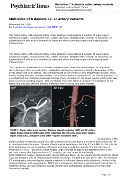 Multislice CTA depicts celiac artery variants