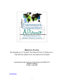 economically viable alternatives to tobacco