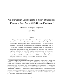Are Campaign Contributions a Form of Speech?