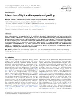 Interaction of light and temperature signalling