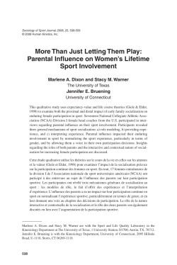 More Than Just Letting Them Play: Parental Influence on Women`s