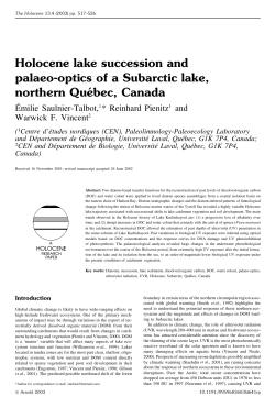 Holocene lake succession and palaeo-optics