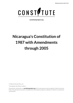 Nicaragua`s Constitution of 1987 with