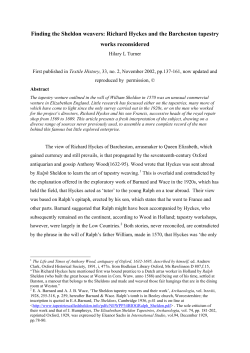 Finding the weavers - Tapestries called Sheldon