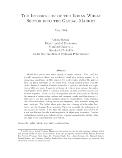 The Integration of the Indian Wheat Sector into the Global Market