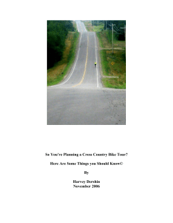 So You`re Planning a Cross Country Bike Tour?