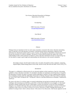 Canadian Journal for New Scholars in Education