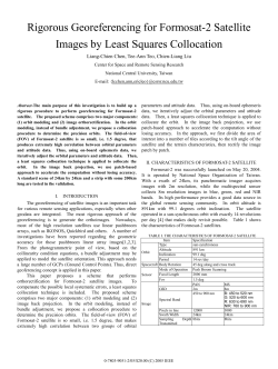 Rigorous Georeferencing for Formosat
