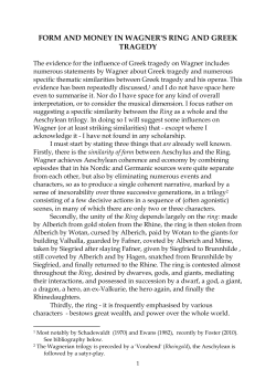 form and money in wagner`s ring and greek tragedy