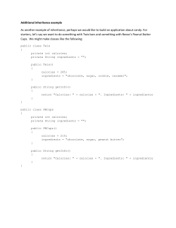 Additional inheritance example As another example of inheritance