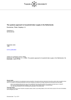 Tilburg University The systems approach to