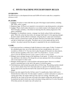 Pinto Machine Pitch Division Rules