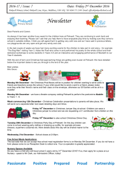 Newsletter - Pinkwell Primary School