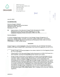 granger - Independent Regulatory Review Commission