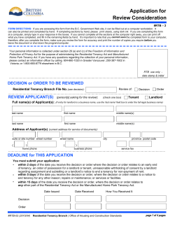 RTB-2 Application for Review Consideration